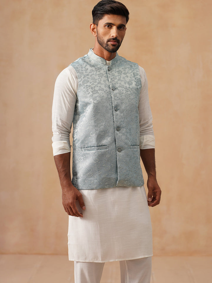 Nehru Jacket With Kurta Pyjama For Men