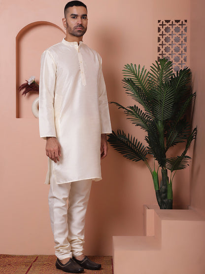 Sequins And Printed Nehru Jacket With Solid Kurta Pyjama.