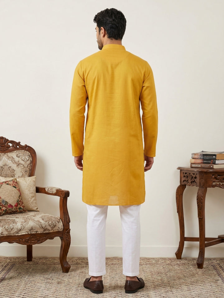 Silk Blend Embroidered Ethnic Kurta Pyjama Set