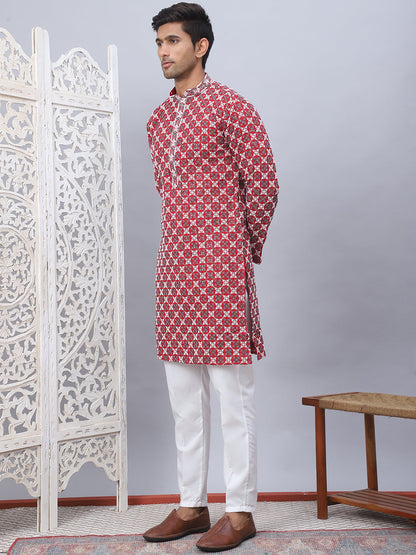 Embroidered Kurta Pyjama For Men.