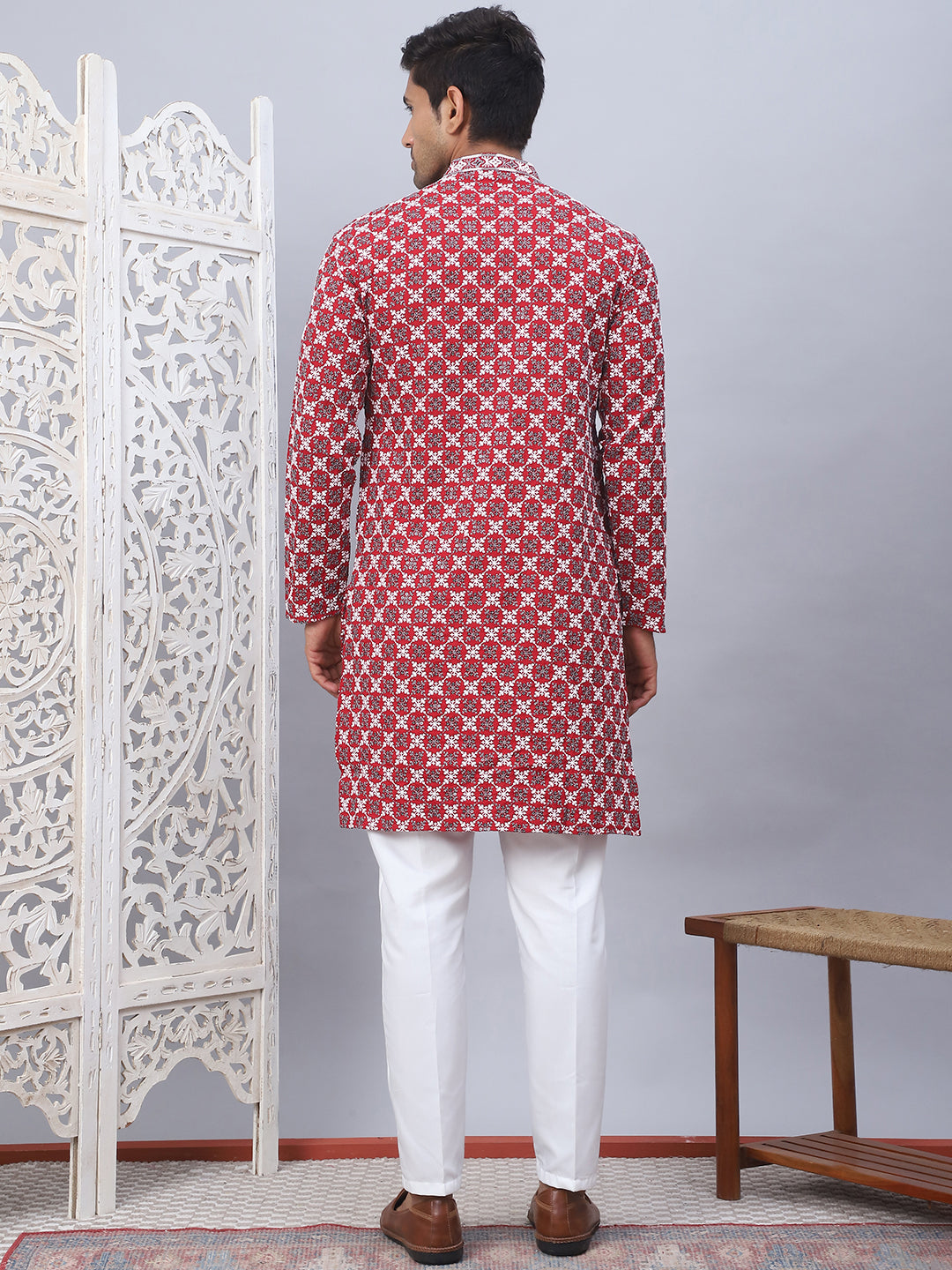 Embroidered Kurta Pyjama For Men.