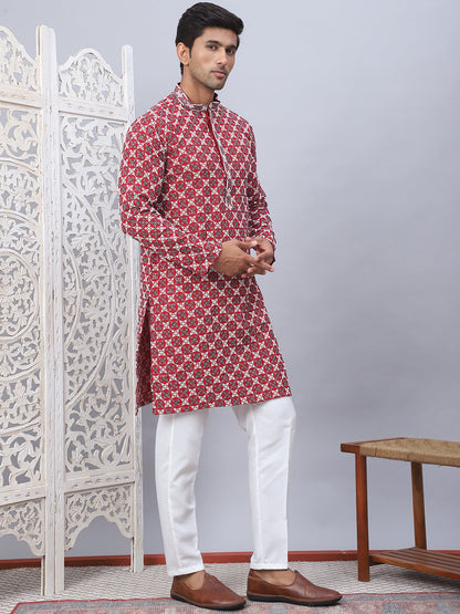 Embroidered Kurta Pyjama For Men.