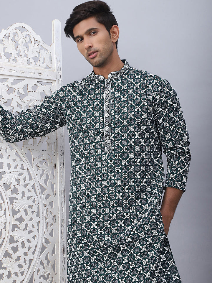 Embroidered Kurta Pyjama For Men.