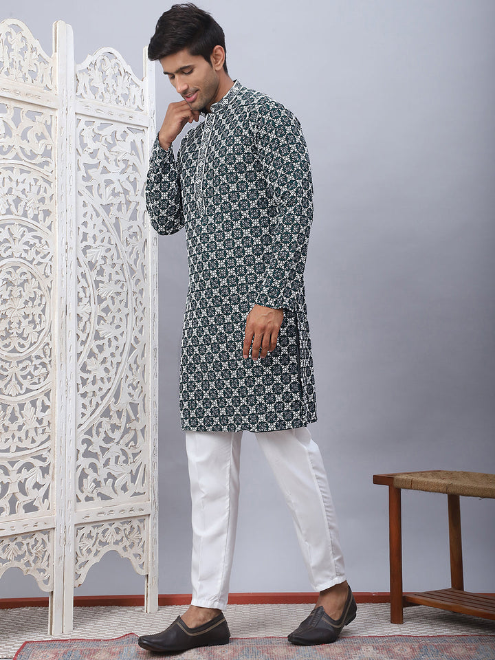 Embroidered Kurta Pyjama For Men.