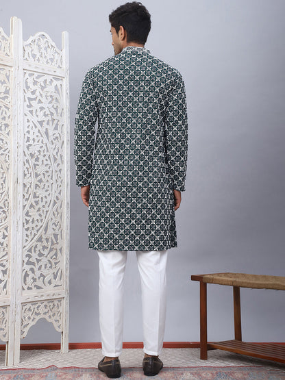 Embroidered Kurta Pyjama For Men.