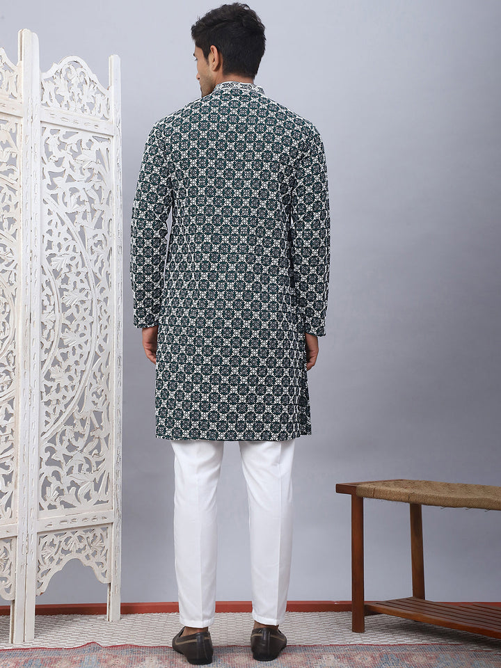 Embroidered Kurta Pyjama For Men.