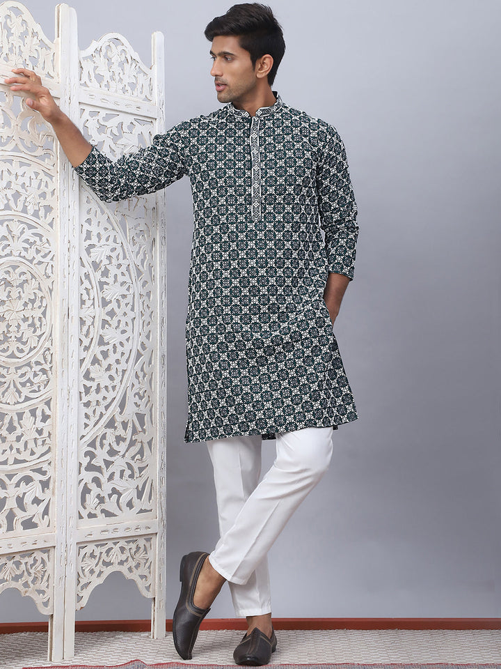 Embroidered Kurta Pyjama For Men.