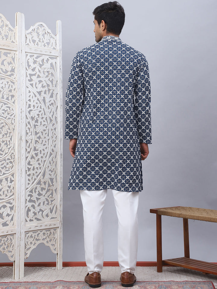 Embroidered Kurta Pyjama For Men.