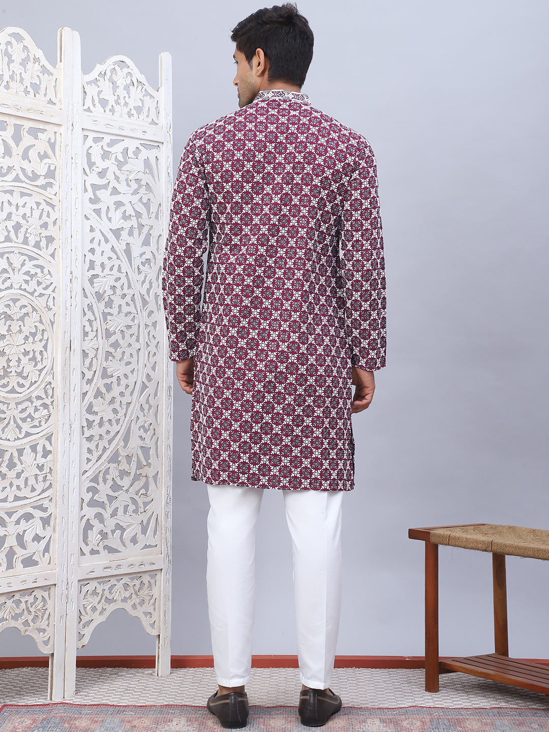 Embroidered Kurta Pyjama For Men.