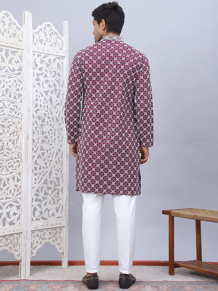 Embroidered Kurta Pyjama For Men.