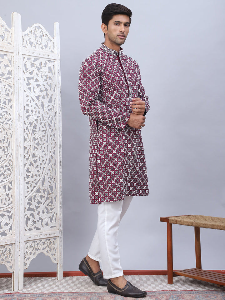 Embroidered Kurta Pyjama For Men.