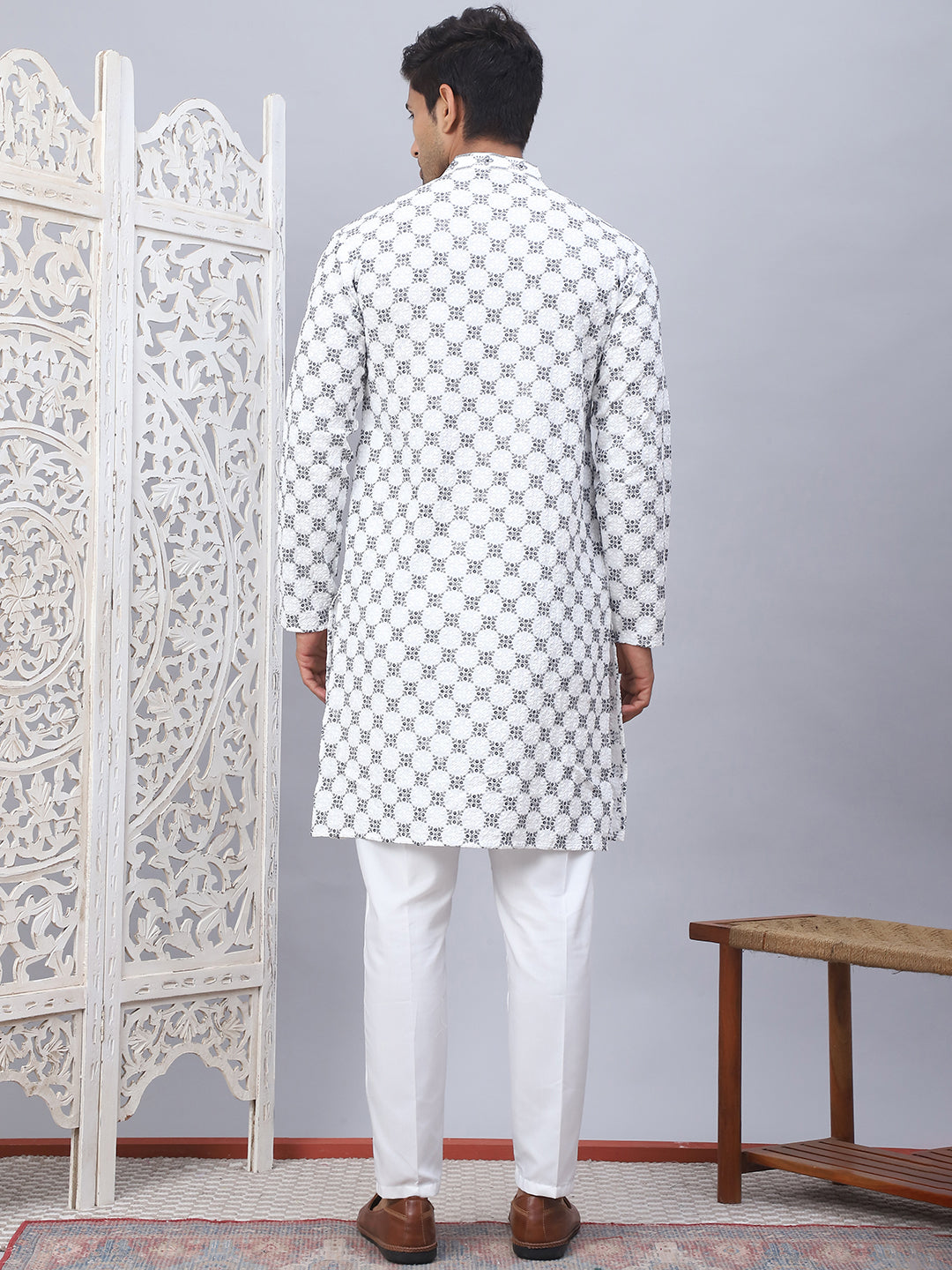 Embroidered Kurta Pyjama For Men.