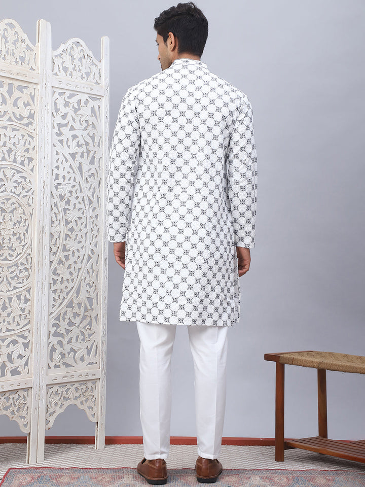 Embroidered Kurta Pyjama For Men.