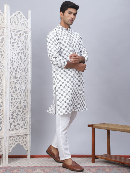 Embroidered Kurta Pyjama For Men.