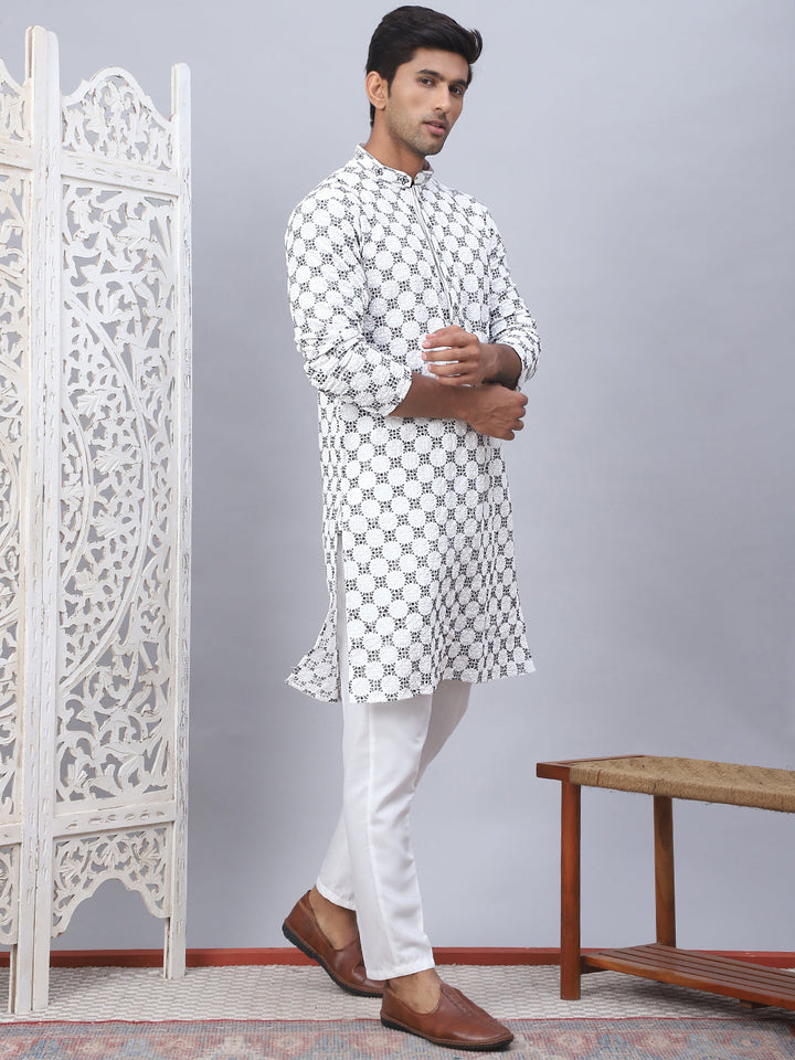 Embroidered Kurta Pyjama For Men.