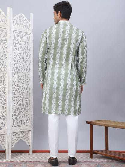 Tie-Dye Embroidered & Sequin Kurta With Pyjama.