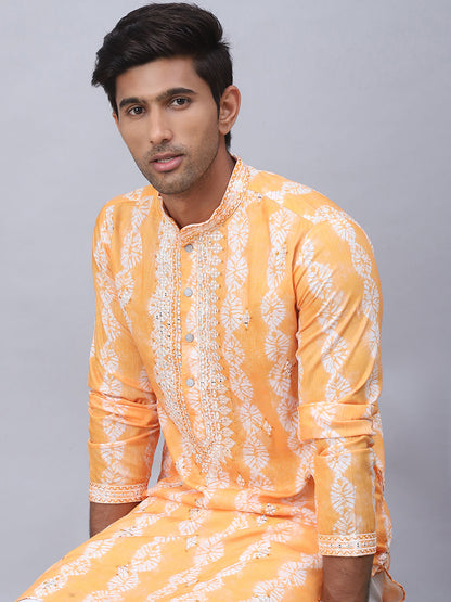 Tie-Dye Embroidered & Sequin Kurta With Pyjama.