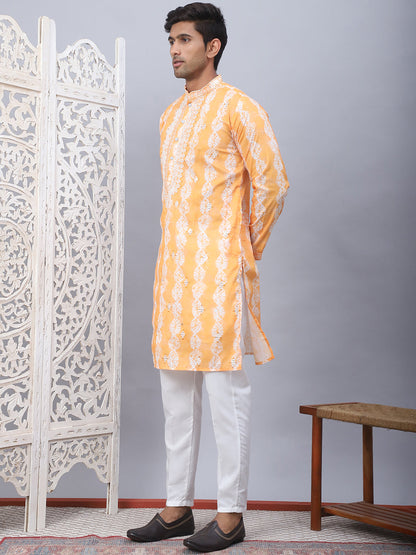 Tie-Dye Embroidered & Sequin Kurta With Pyjama.