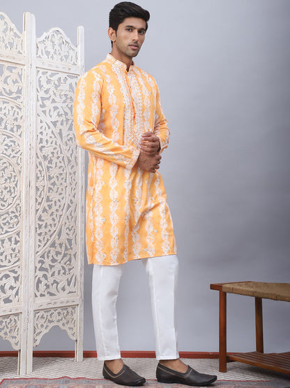 Tie-Dye Embroidered & Sequin Kurta With Pyjama.