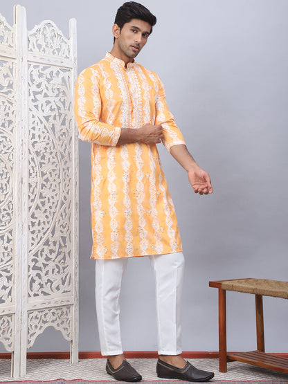 Tie-Dye Embroidered & Sequin Kurta With Pyjama.