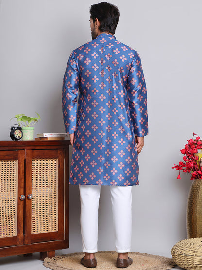 Digital Printed Straight Kurta Set For Men