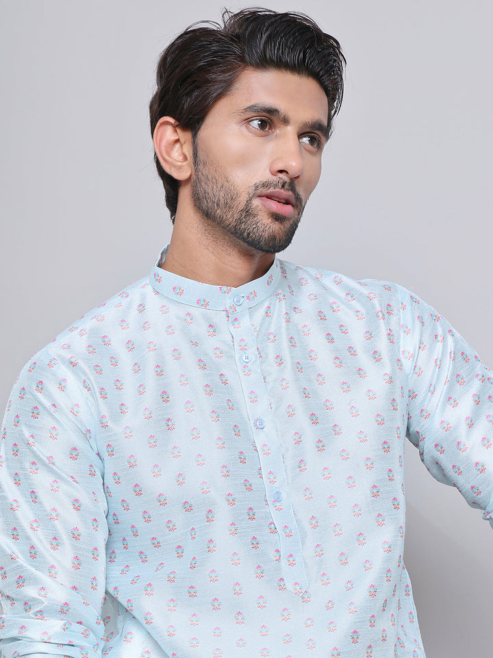 Digital Printed Straight Kurta Set For Men