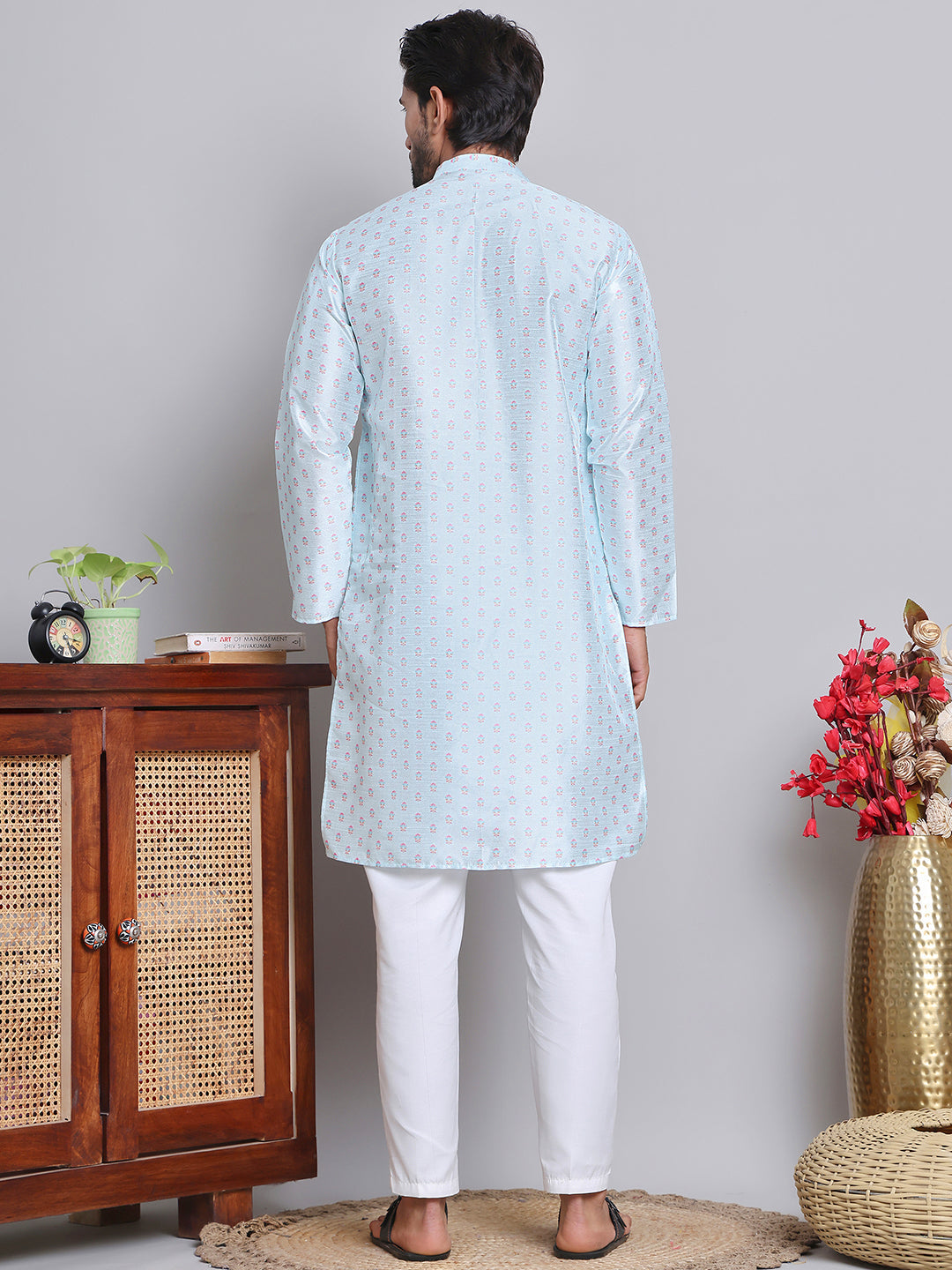 Digital Printed Straight Kurta Set For Men