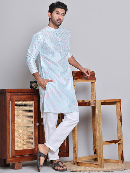 Digital Printed Straight Kurta Set For Men
