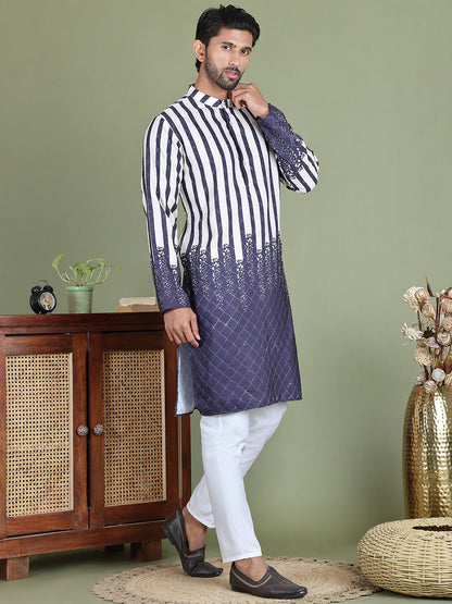 Striped Kurta Pyjama Set For Men