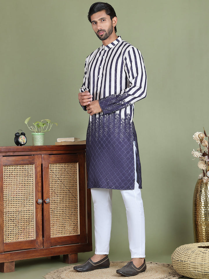 Striped Kurta Pyjama Set For Men