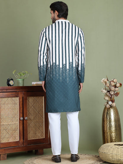 Striped Kurta Pyjama Set For Men