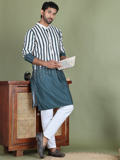 Striped Kurta Pyjama Set For Men