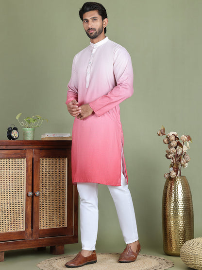Sequins And Ombre Design Kurta Pyjama Set For Men