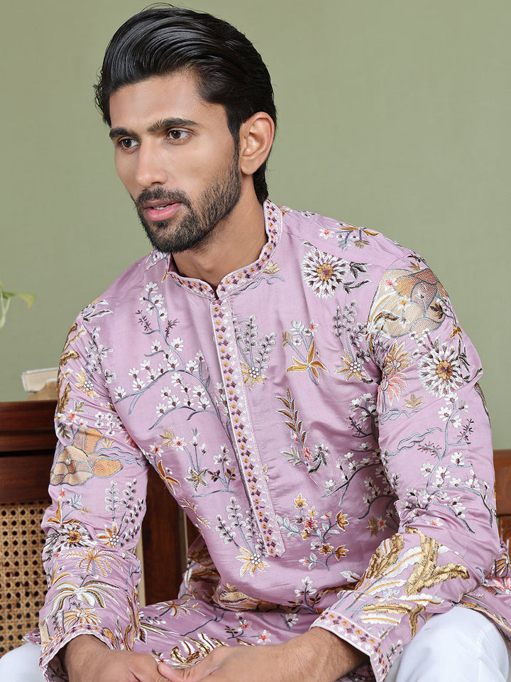 Floral Embroidered Straight Kurta Set