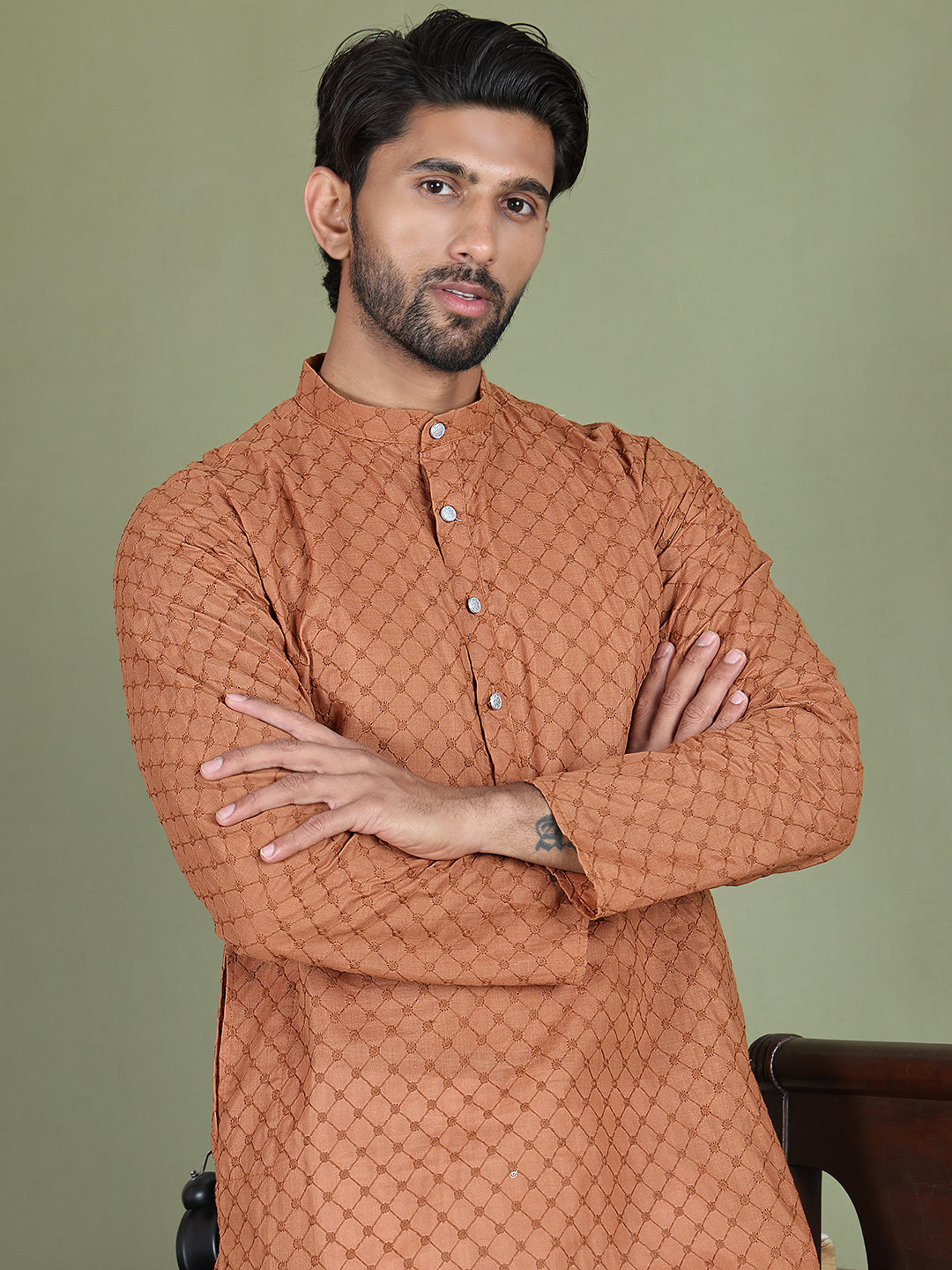 Chikankari Pure Cotton Kurta With Churidar