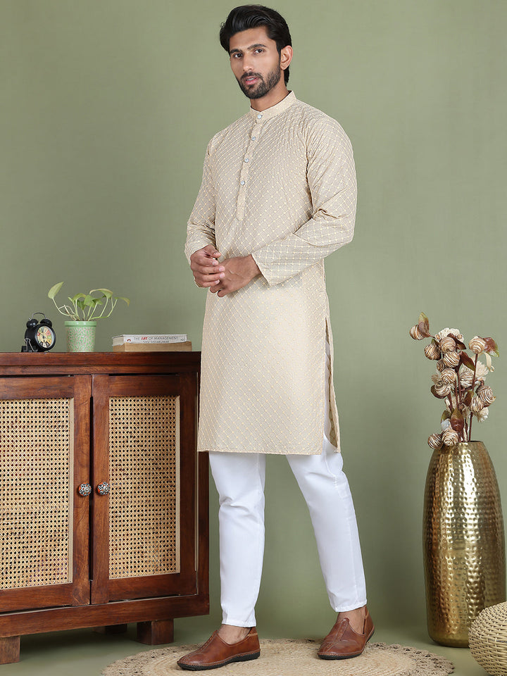 Chikankari Pure Cotton Kurta With Churidar
