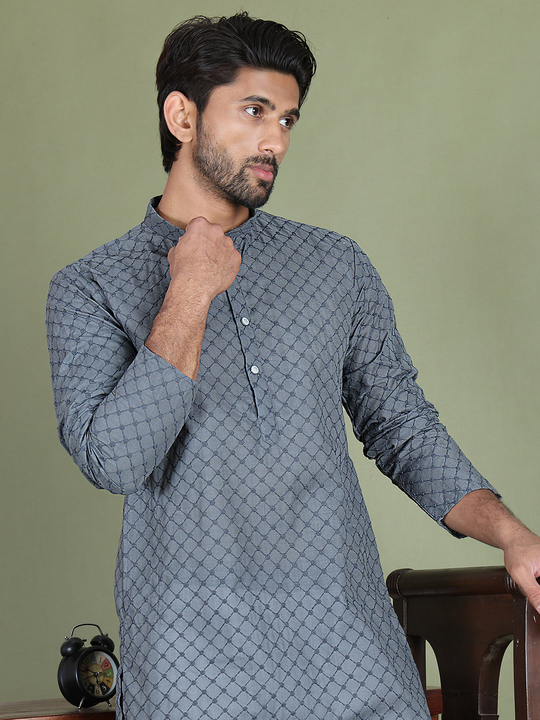 Chikankari Pure Cotton Kurta With Churidar