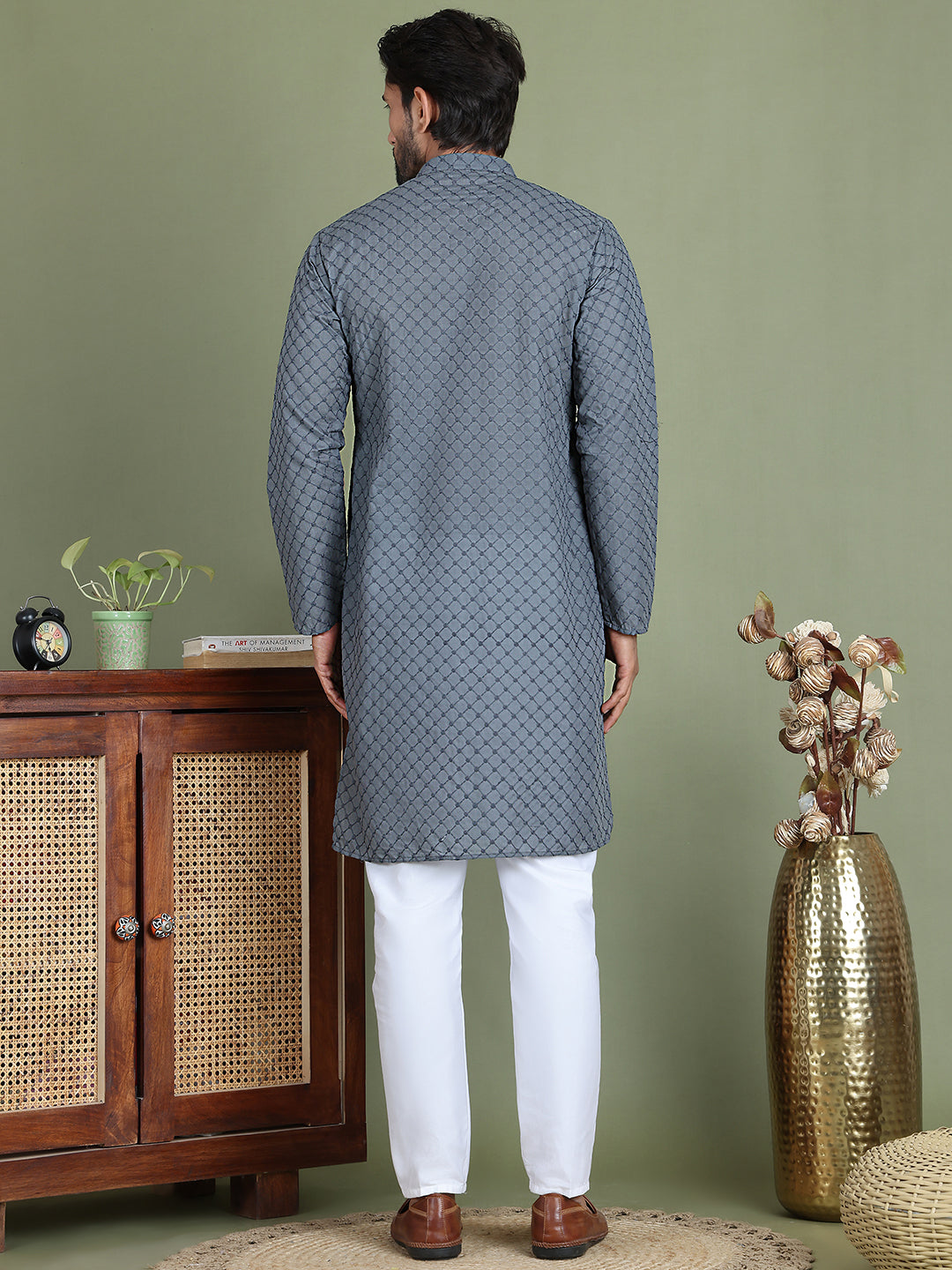 Chikankari Pure Cotton Kurta With Churidar