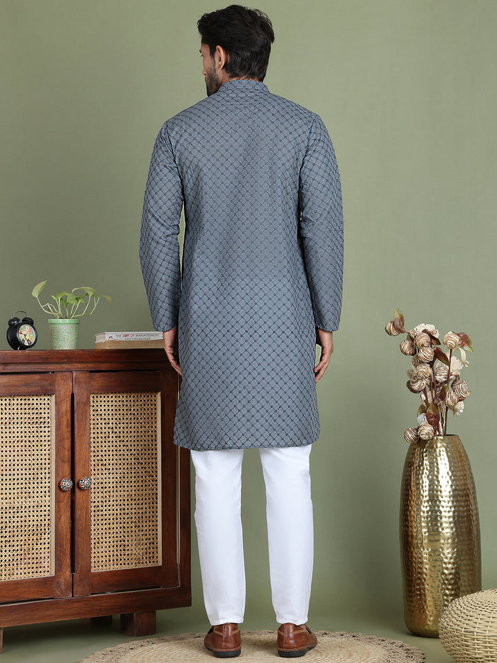Chikankari Pure Cotton Kurta With Churidar