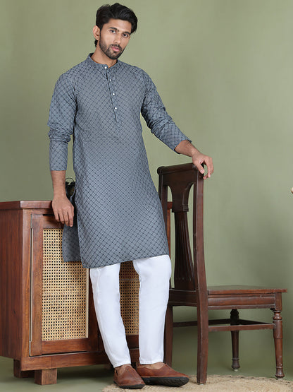 Chikankari Pure Cotton Kurta With Churidar