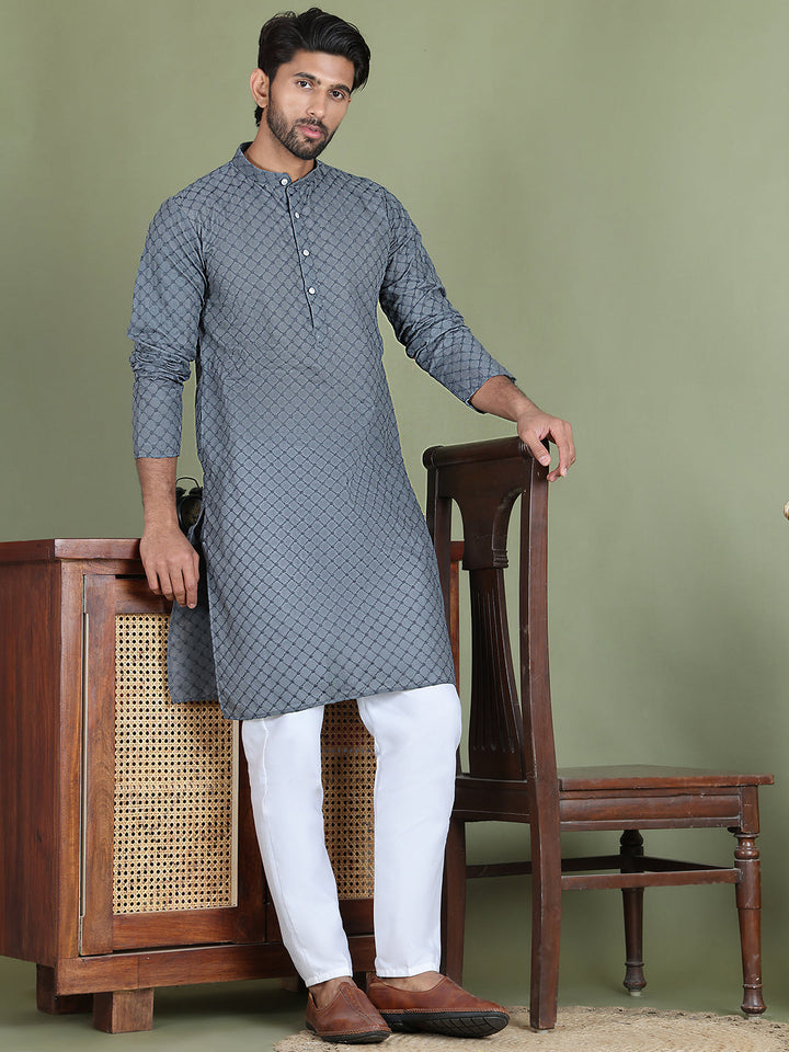 Chikankari Pure Cotton Kurta With Churidar