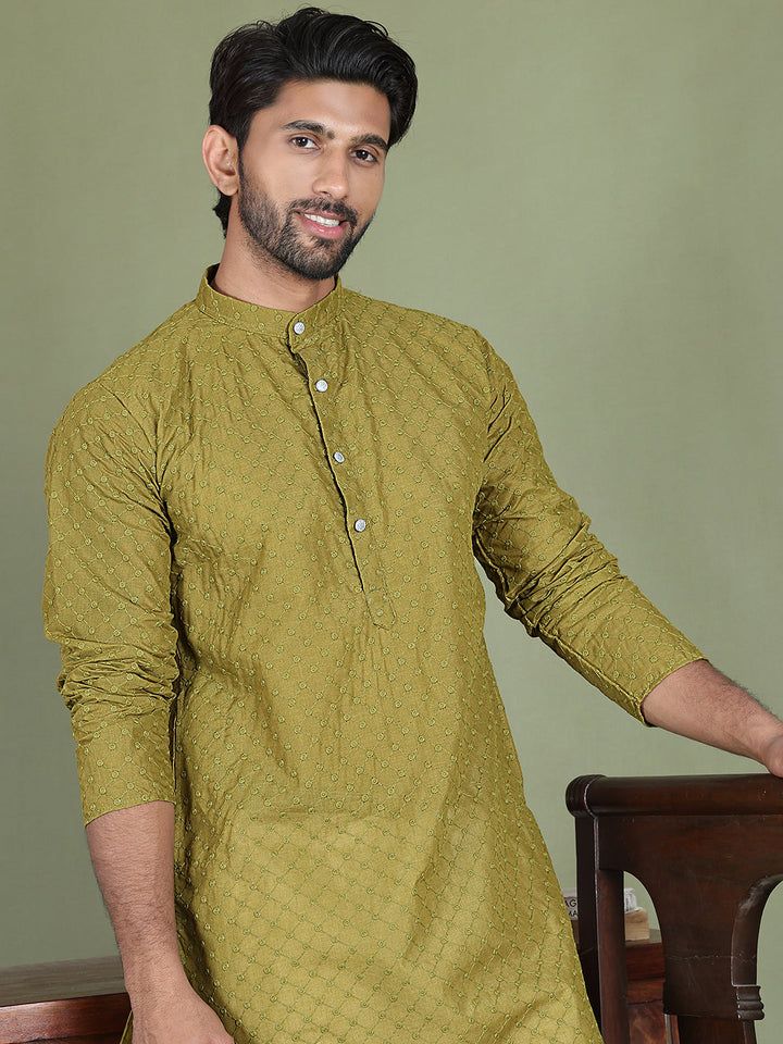 Chikankari Pure Cotton Kurta With Churidar