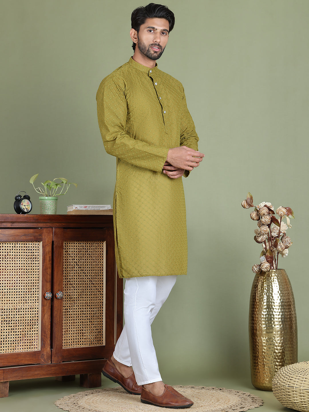 Chikankari Pure Cotton Kurta With Churidar