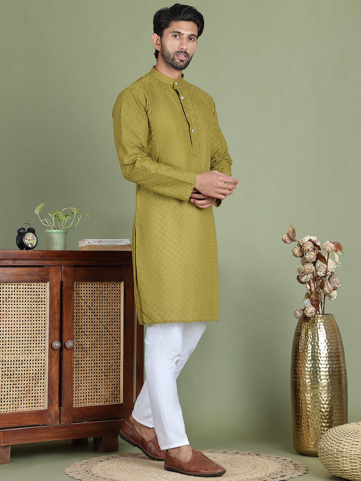 Chikankari Pure Cotton Kurta With Churidar