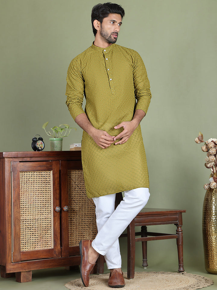 Chikankari Pure Cotton Kurta With Churidar