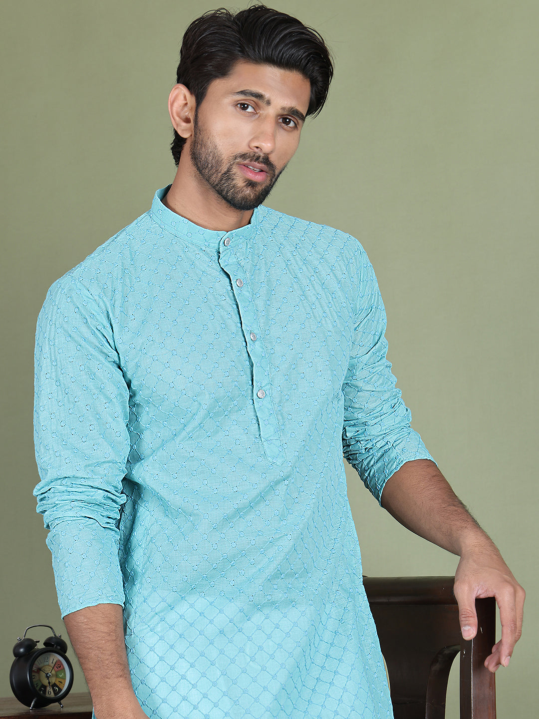 Chikankari Pure Cotton Kurta With Churidar