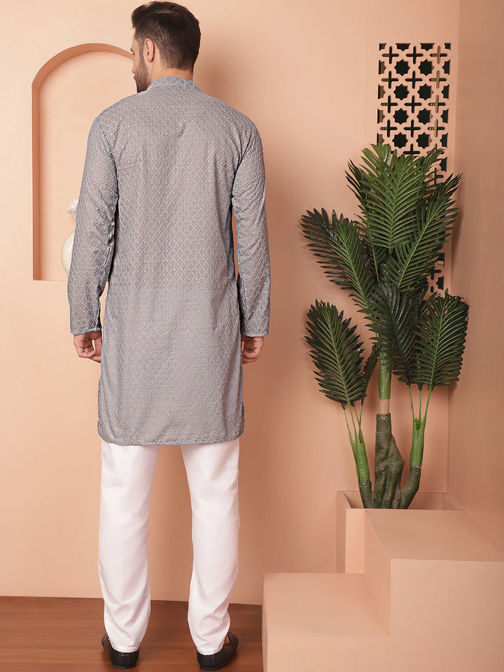Chikankari Pure Cotton Kurta With Churidar