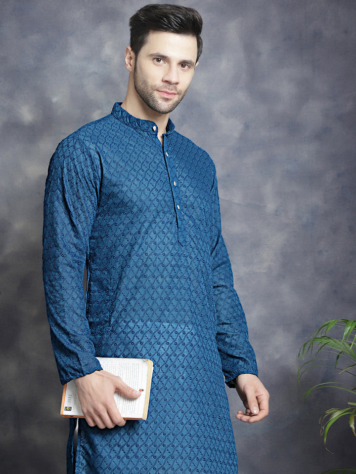Chikankari Pure Cotton Kurta With Churidar
