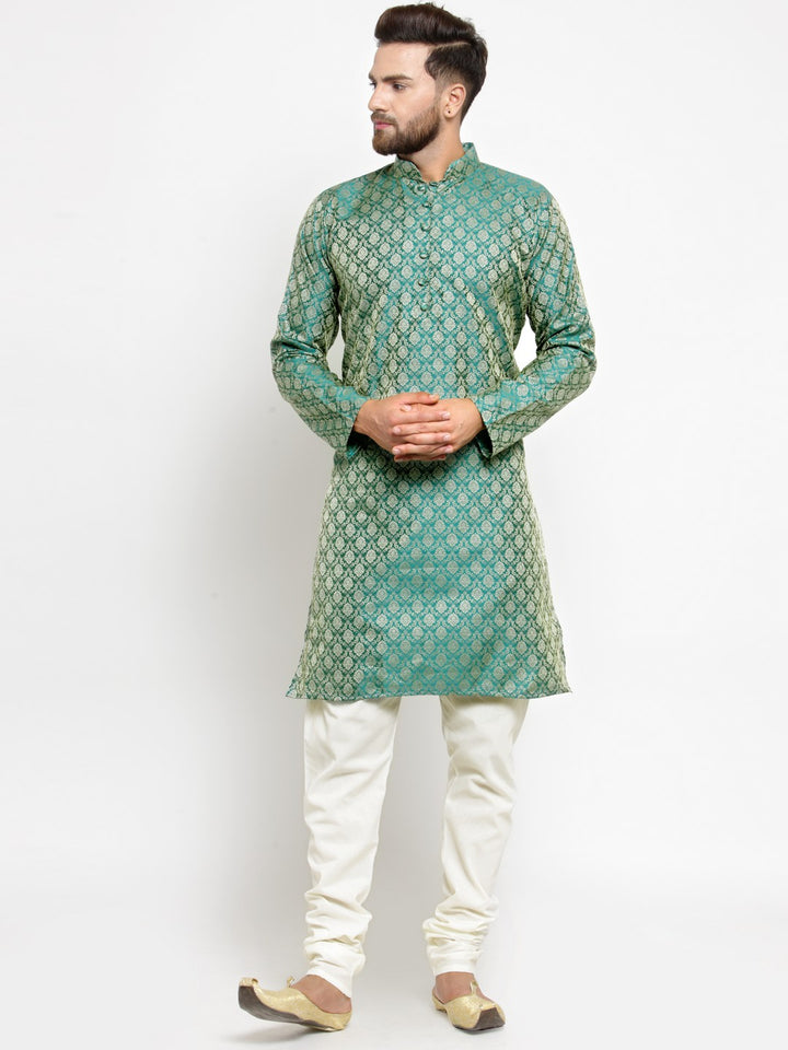Jompers Men Woven Design Kurta With Pyjamas