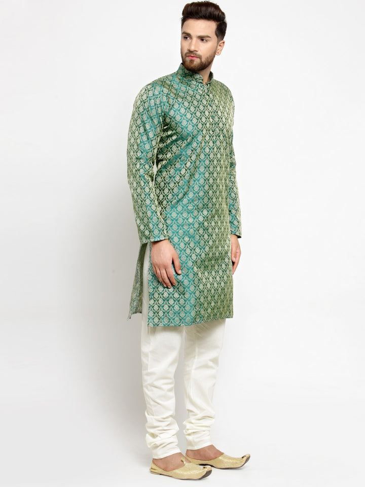 Jompers Men Woven Design Kurta With Pyjamas